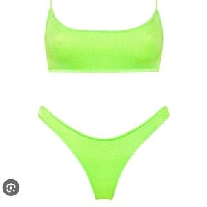 Triangl Bikini Mica Lime Sparkle M Bottom S Top